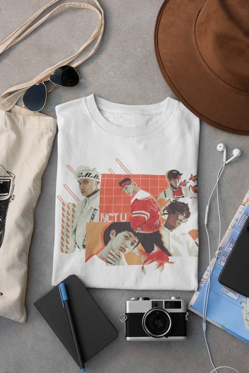 NCT Neo Culture Technology Vintage Retro Style Shirt | Art Kpop Korean Oppa Merchandise Album | Wit Shirt Maat XL